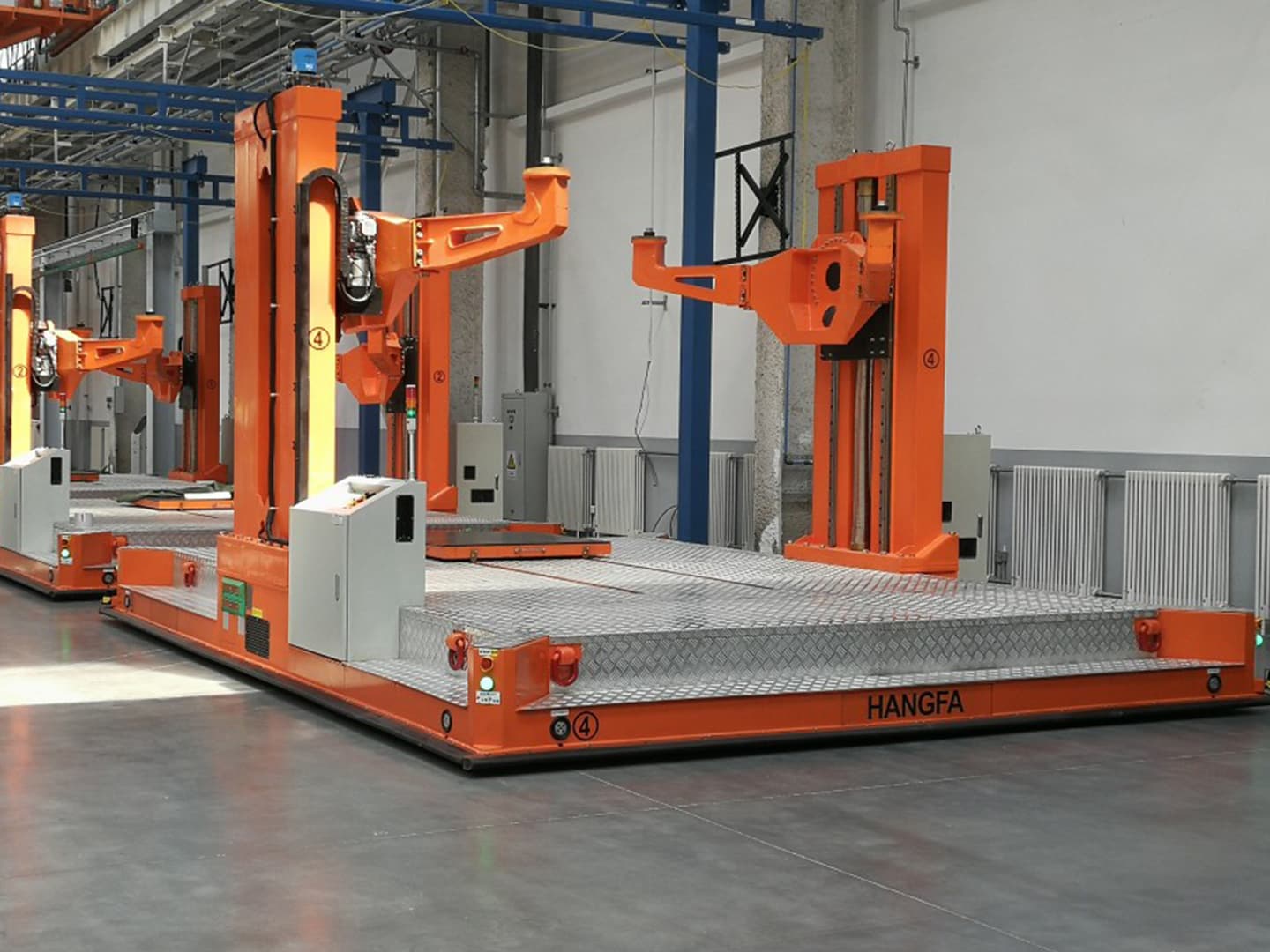 Application of 13t heavy-duty omnidirectional vehicle in automatic assembly line of bogie frame-0