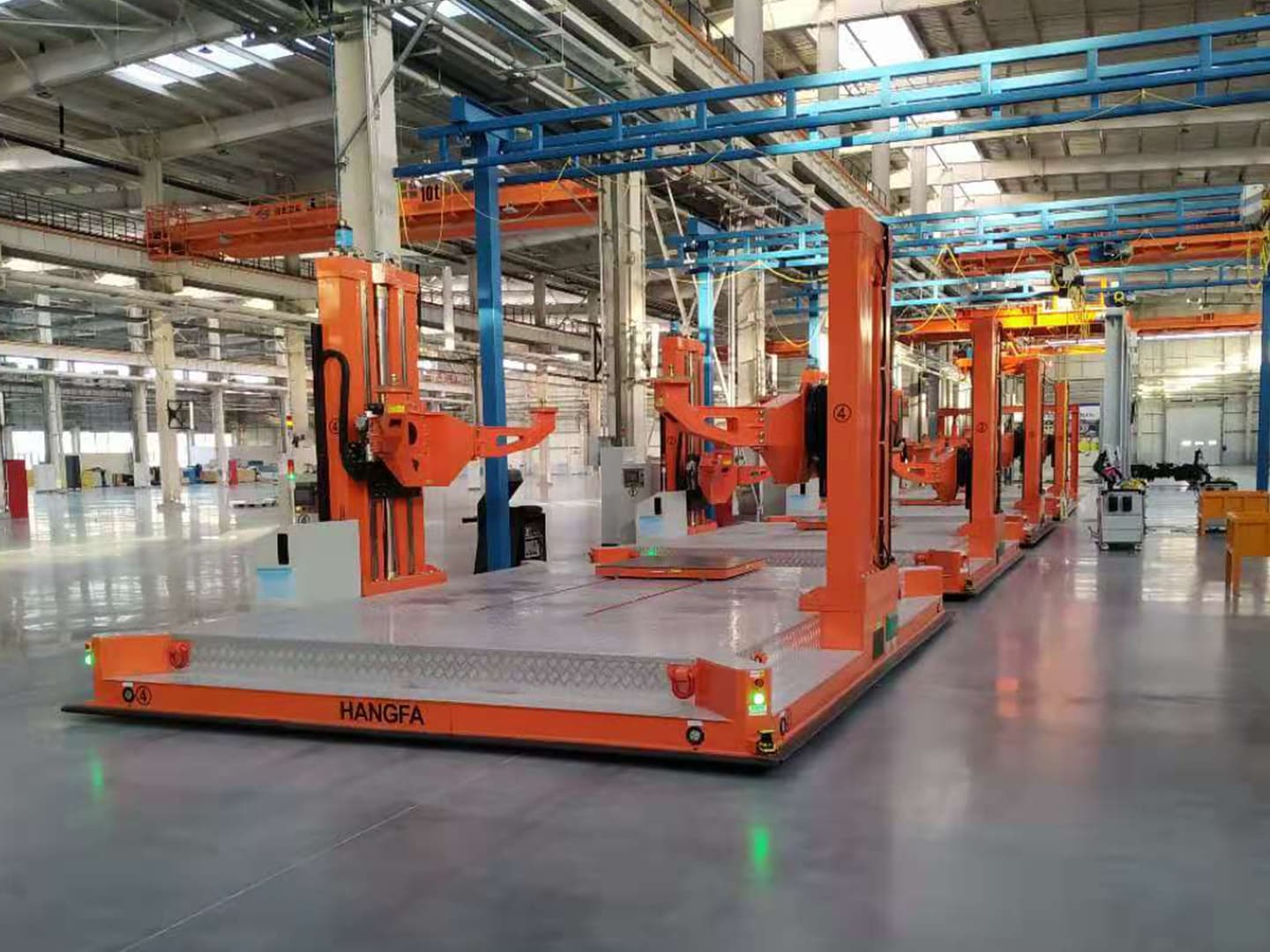 Application of 13t heavy-duty omnidirectional vehicle in automatic assembly line of bogie frame-2