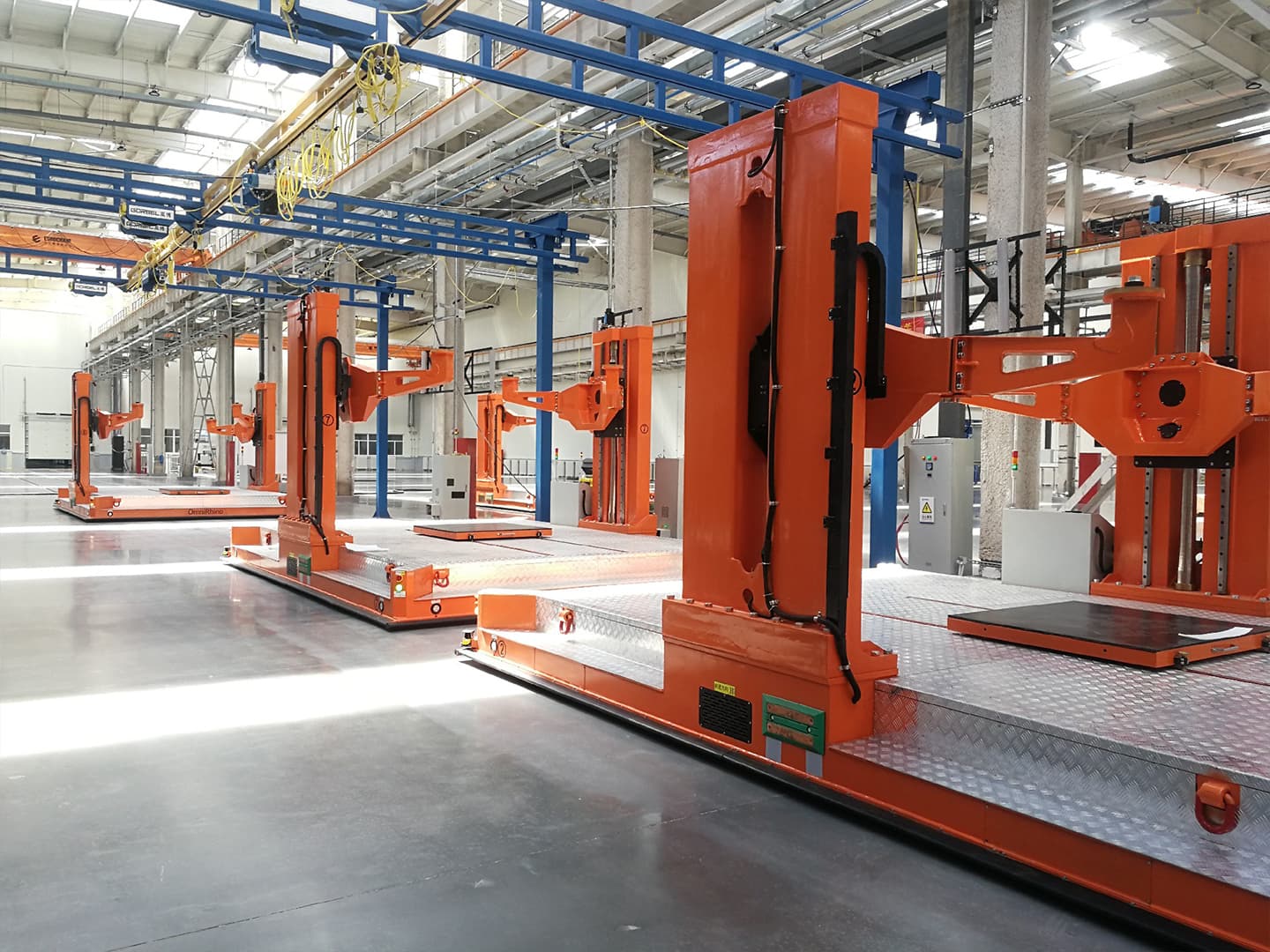 Application of 13t heavy-duty omnidirectional vehicle in automatic assembly line of bogie frame-5