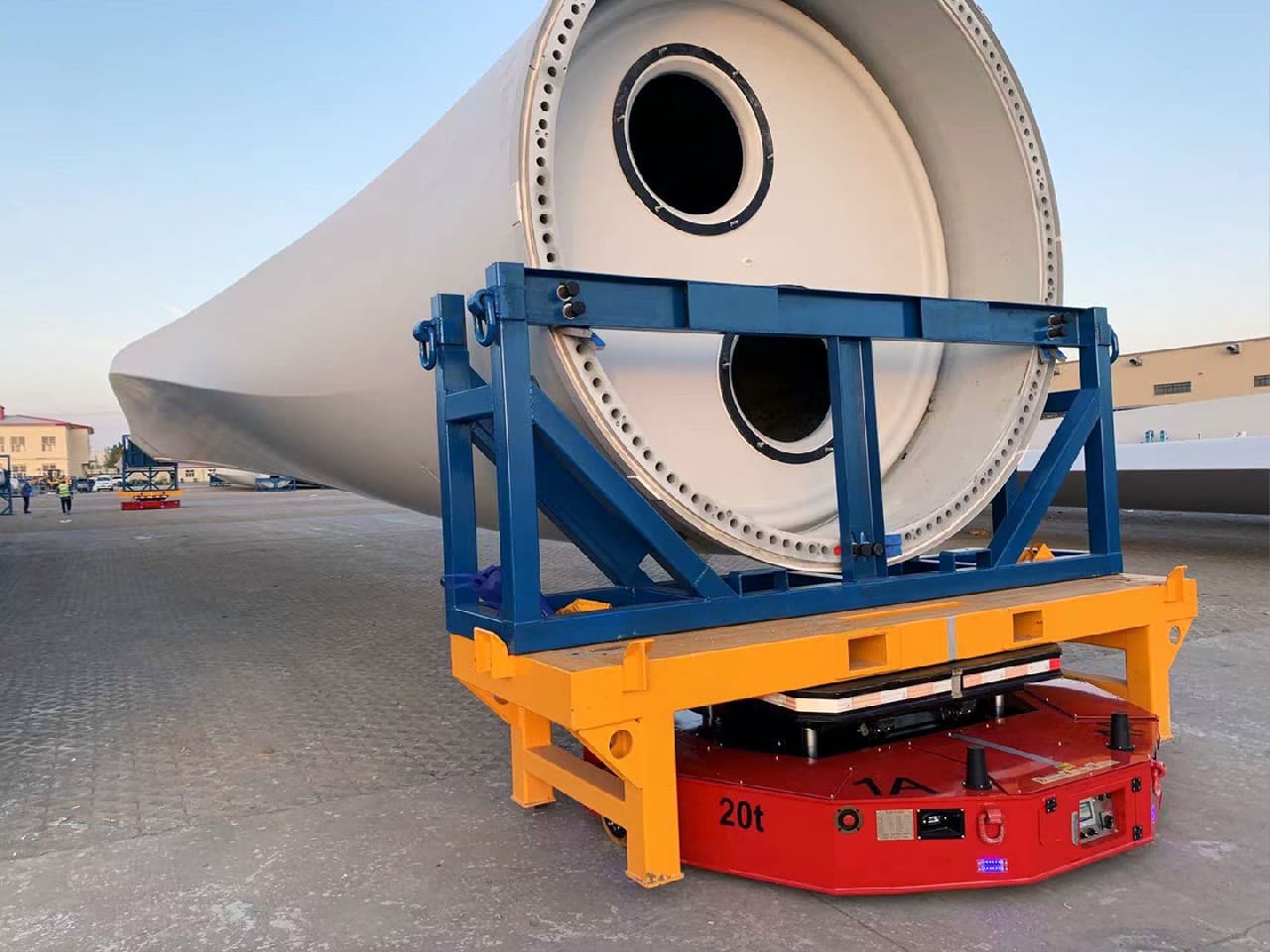 Application of 40t blade automatic transfer AGV in the transfer of wind turbine blades-0