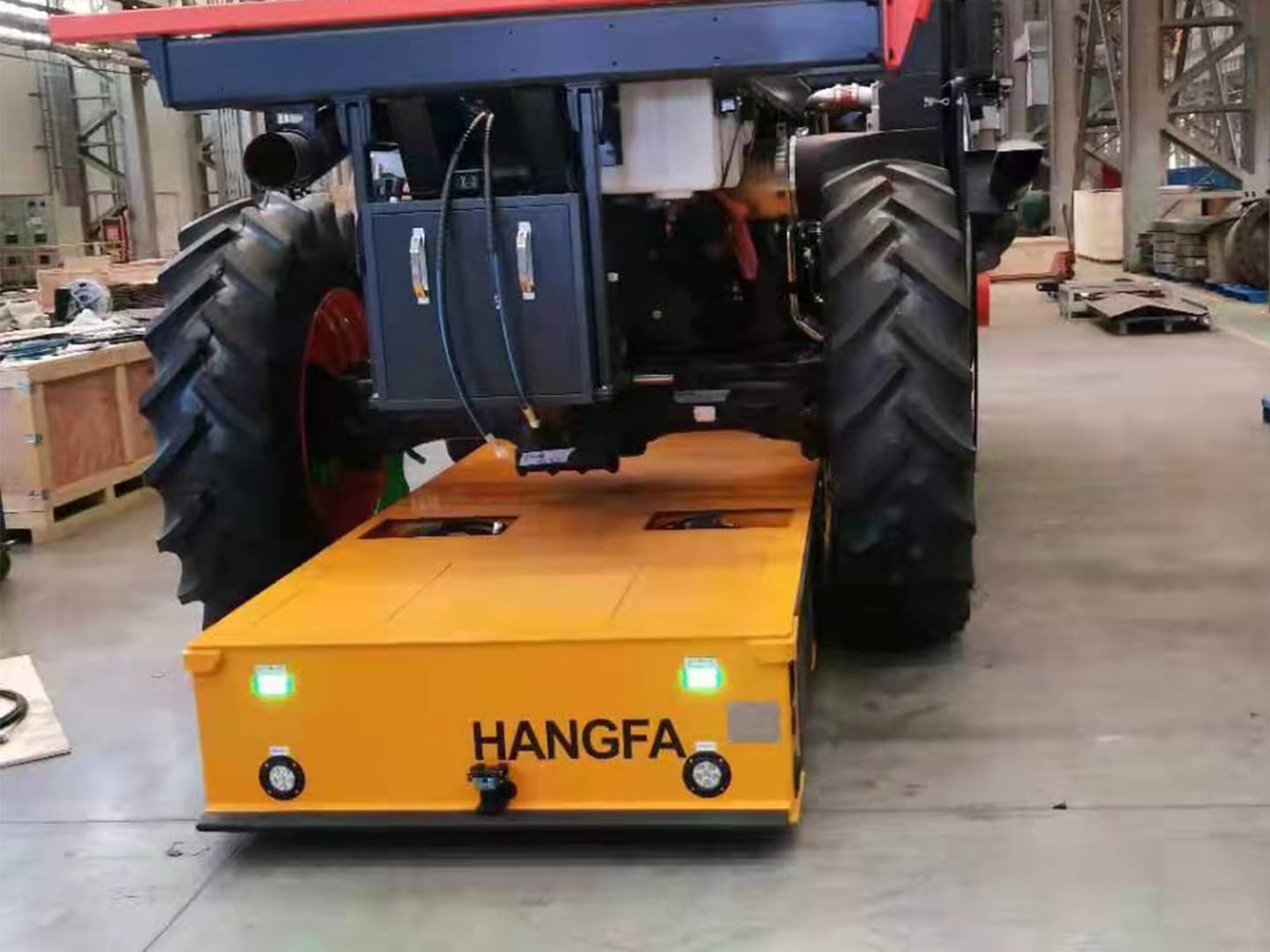 40t trackless transport vehicle applied to the handling of cotton picking machine frame-2