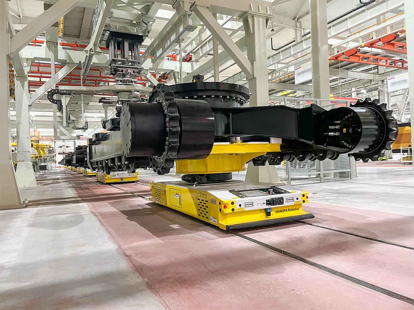 Application of 10t Heavy Load RGV in Assembly and Automatic Production Line Handling of Upper Frame-1