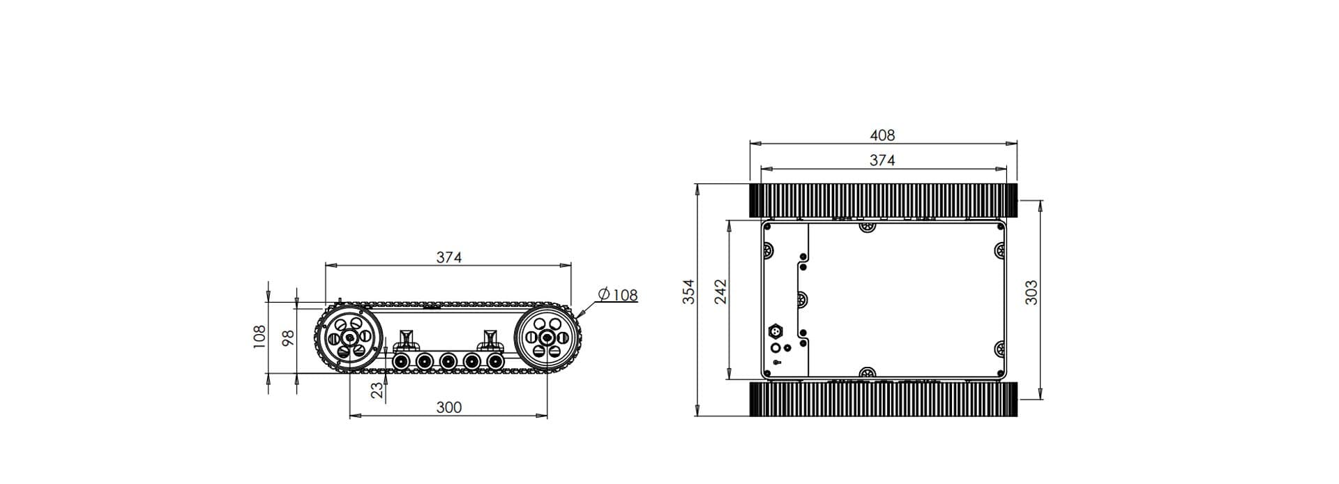 Compass L1 Crawler PlatformExterior Dimension