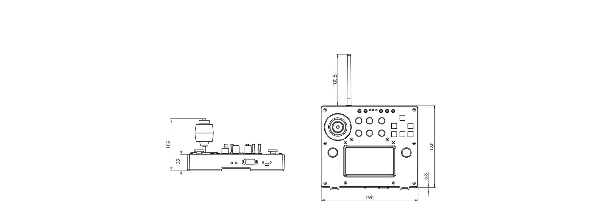 HMC-1 remote control handleExterior Dimension