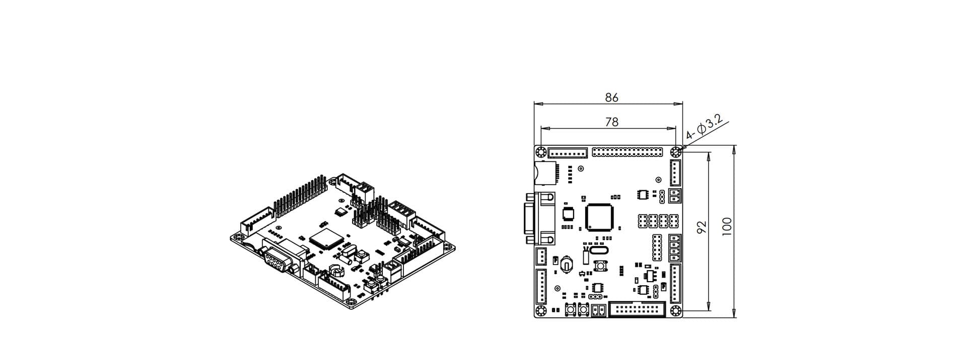 RHF407 Development BoardExterior Dimension