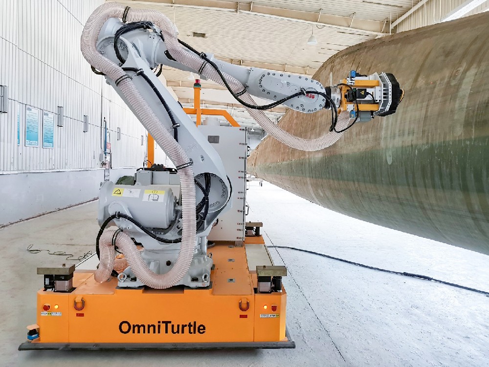 Application of 5-ton Mecanum wheel AGV in carrying polishing robotic arm