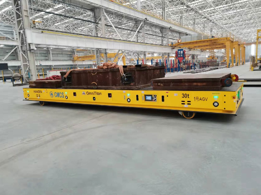 Application of 30t heavy-duty omnidirectional vehicle for transportation of parts pallets and partia