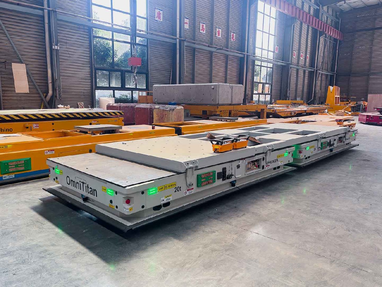 Application of 20t Dual-Vehicle Coordinated AGV for Component Transportation