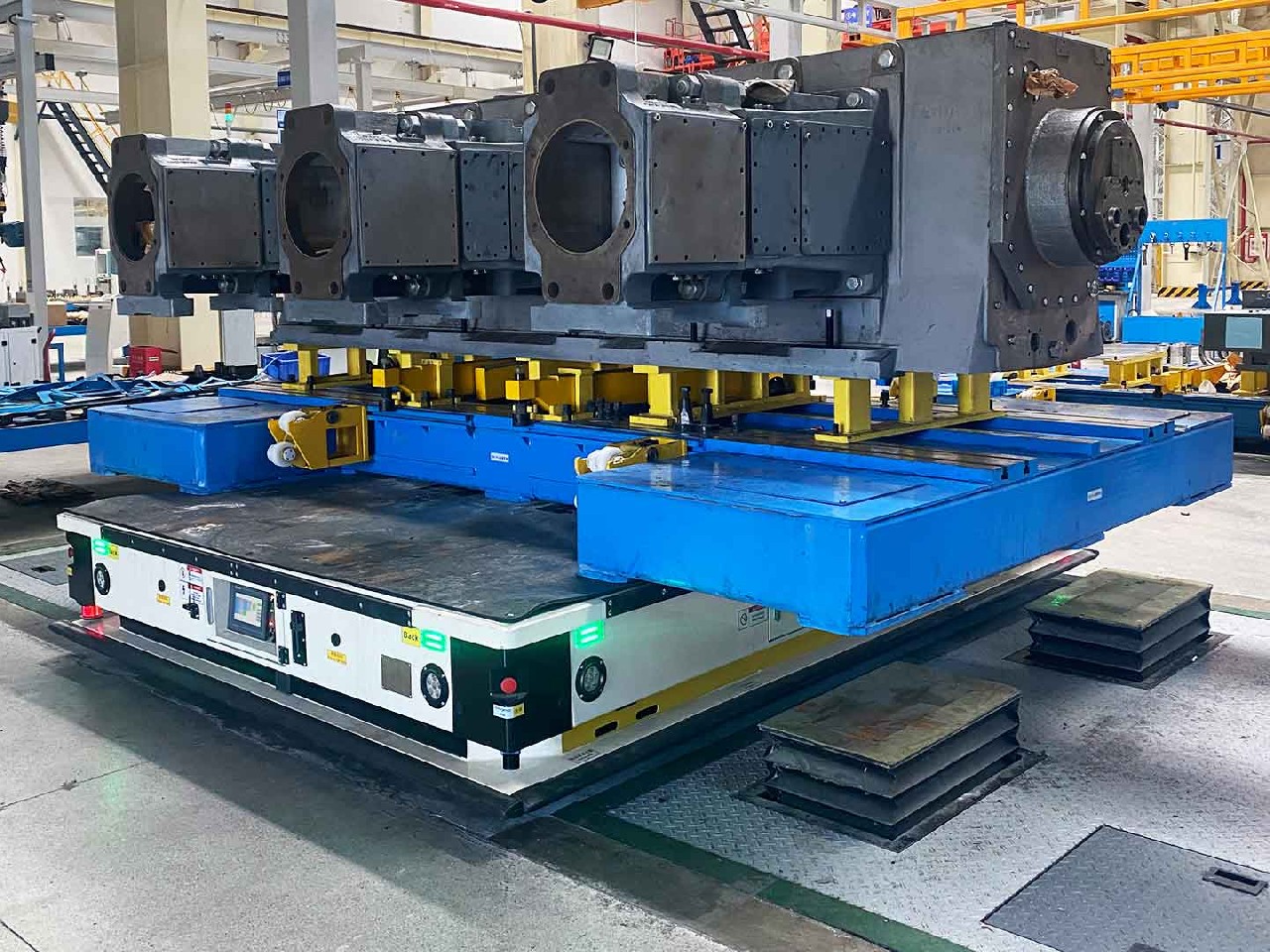 40t lifting heavy-duty AGV applied to automated transportation in assembly areas